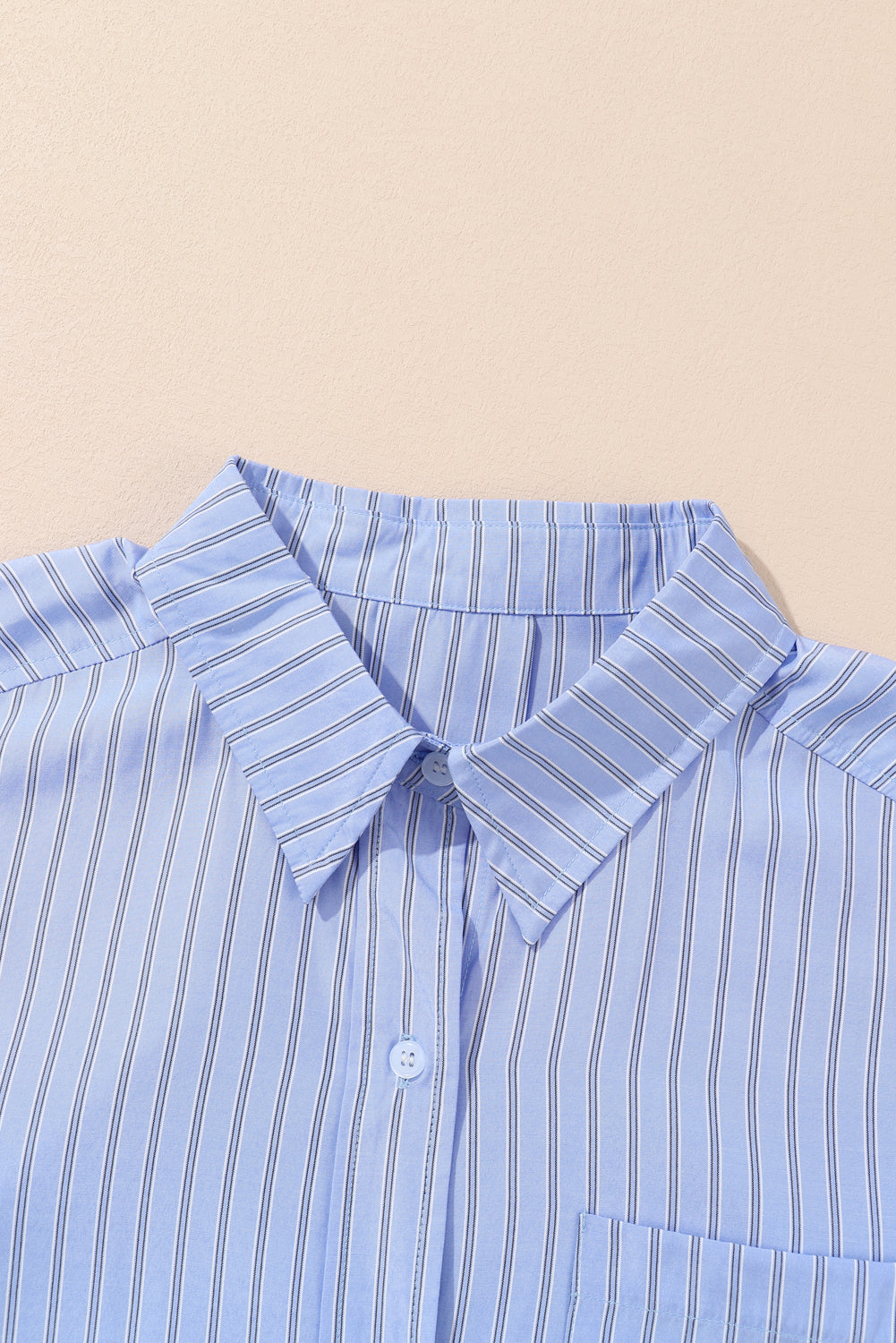 Black Stripe Button Up Oversized Casual Shirt
