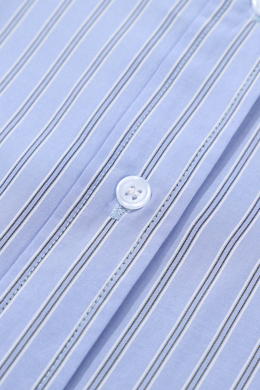 Black Stripe Button Up Oversized Casual Shirt